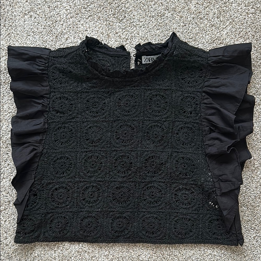 Zara Black Lace Women's Top